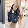 Fashion Nylon Bucket Bag Ins Style Portable Handbag Bow Embroidered Jacket Bag Outdoor Activities
