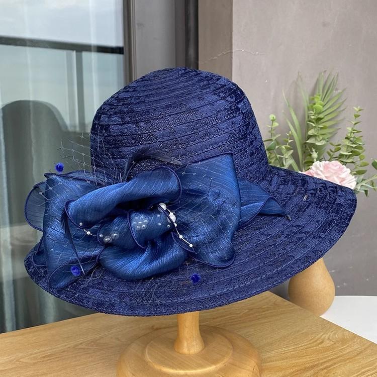 Elegant Top Hat, Mesh, Flower, Big Edge, Face Covering, Beach Hat, Versatile In Summer, Breathable, Sun Protection, Sunshade Hat