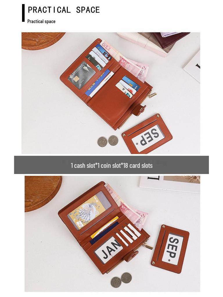 Women's Multifunctional Short Wallet & Coin Purse - Japanese & Korean Style with Card Holder and Buckle