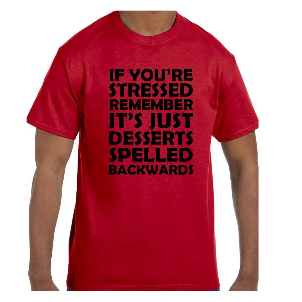 Funny Humor T shirt Stressed is Desserts Spelled Backwards 2XL