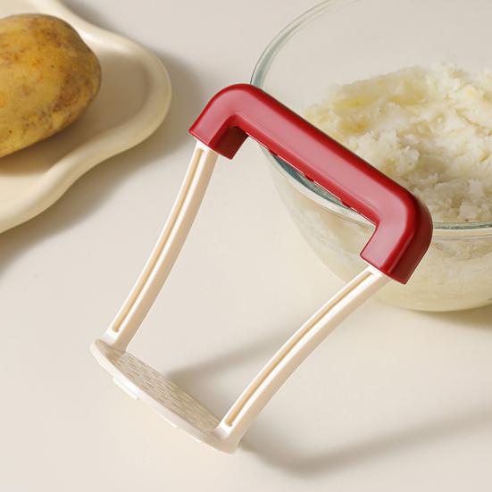 Potato Masher with Ergonomic Handle Manual Potato Press Honeycomb Round Hole Mashed Potato Presser Multi-Functional Kitchen Tool