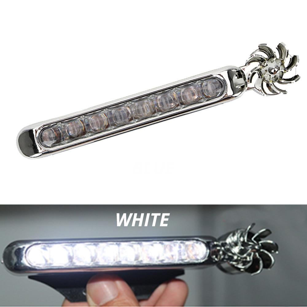 

2 шт. автомобильные дневные ходовые огни на ветру, 8 светодиодов, вращающийся вентилятор, дневной свет, внешний источник питания не требуется белый