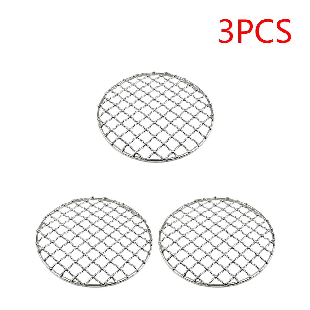 1-5PCCamping Grill Grate Stainless Steel Mesh Grill Bushcraft Grill Camping Rack for Fire Cooking BBQ Backpacking Campfire Rated