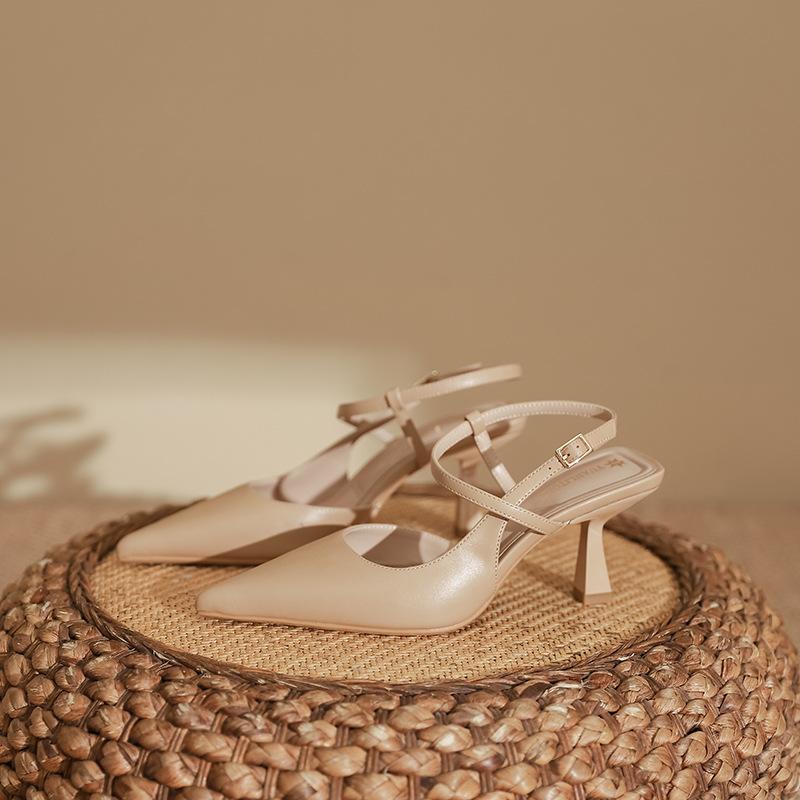 Sandals 2025 spring women's fashion single shoes pointed high heels stiletto Huizhou women's shoes 2025 spring and summer shoes
