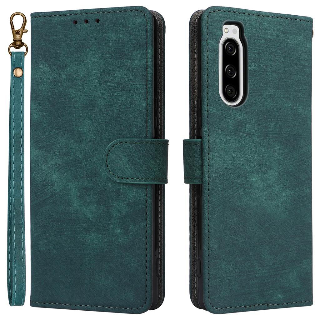 Dla Sony Xperia 5 Portfel Etui na Telefon Komórkowy Blokujące RFID Skóra PU Pokrowiec ze Stojakiem na Telefon