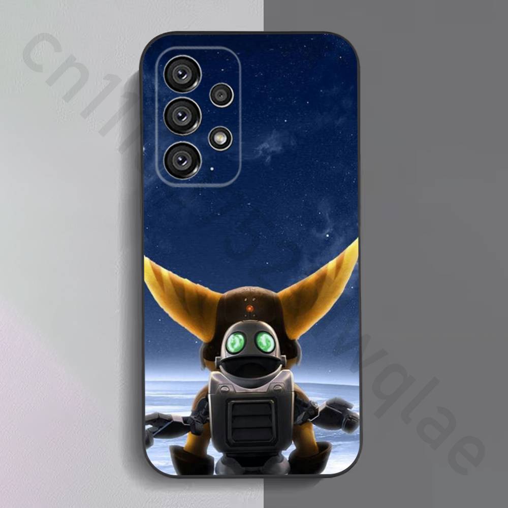 R-Ratchet Clank Handyhülle für Samsung S25 S24 S23 FE S22 S21 S20 FE plus Ultra Schwarz weiche Hülle