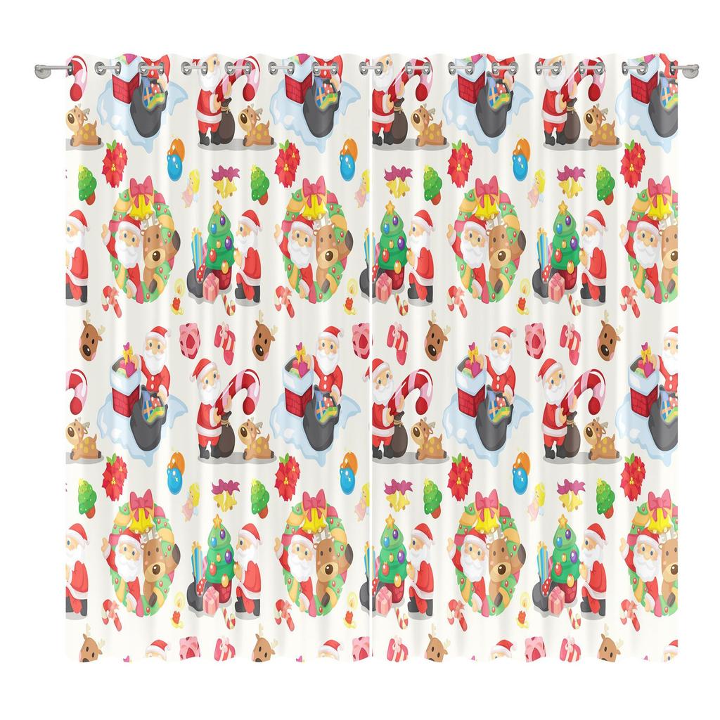 Christmas Curtains Bedroom Living Room Balcony Blackout Curtains Office Hotel Insulation Curtains