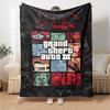 1pc Grand Theft Auto Soft Flannel Blanket with Designer Print A cozy blanket for all seasons, perfect for the couch, bed, office