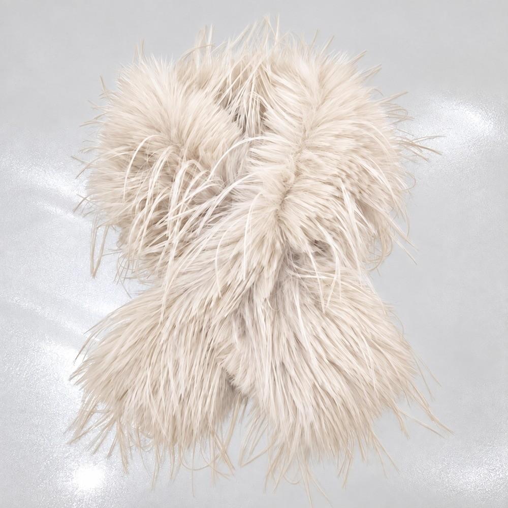 Thicken Warm Faux Fox Fur Scarf Fluffy Thick Tassels Thickened Scarf Long Scarf Autumn Winter