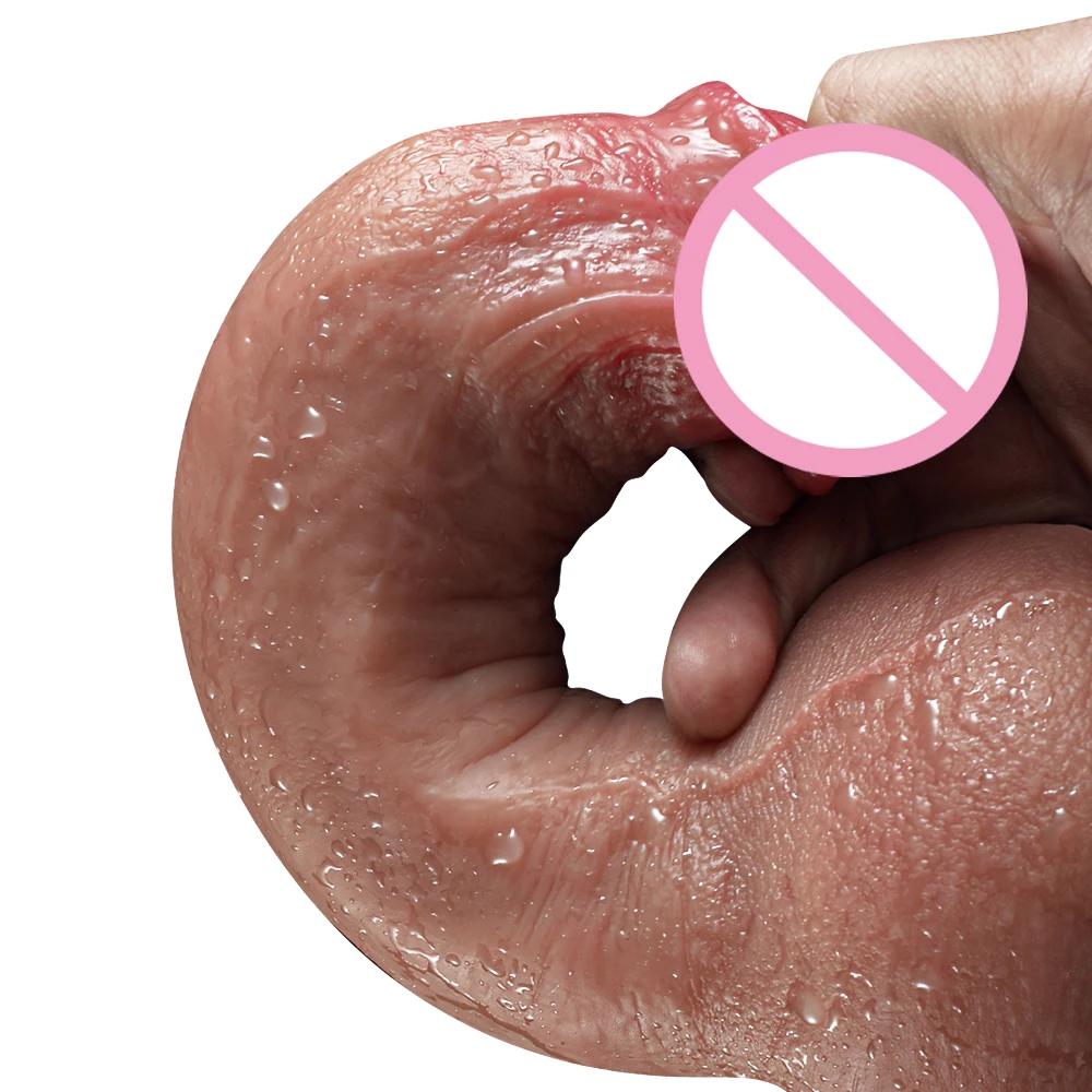 Soft Skin Realistic Thick Dildo 3 Sizes Silicone Big Penis Anal Plug 18+ Sex Toy for Men Women Gay