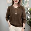 Spring and Autumn Women's Knitted Sweater Round Neck Knitted Sweater Versatile Pullover Sweater Base Top