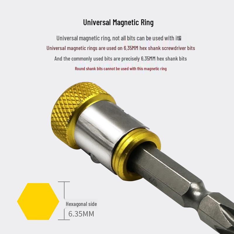 Reinforced Anti-Slip Phillips Magnetic Ring Screwdriver Bit with Strong Magnetism.
