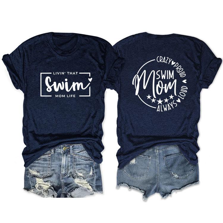 Casual T-shirt Double-sided alphabet print short-sleeved top