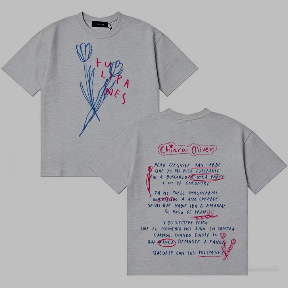 Singer Chiara Oliver Album Tour T Shirt Unisex Women Trendy YK Tshirts Casual Cotton Cozy Retro Oversized Pop T Shirts Streetwear