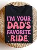 Men'S Fit Interesting Inappropriate My Dad'S Favorite Car T-Shirt Machine Washable Men'S And Women'S T-Shirt Gift Suitable for Men And Mom And Dad Fri