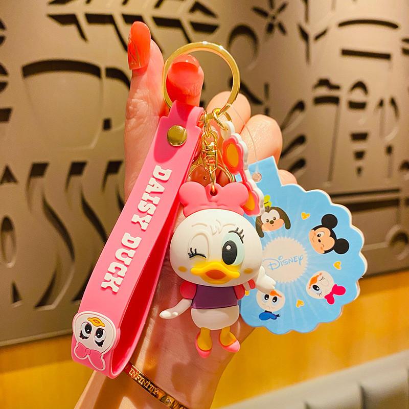 Adorable Disney Cartoon Strawberry Bear Keychain Cute Bag Charm Stylish Car Accessory