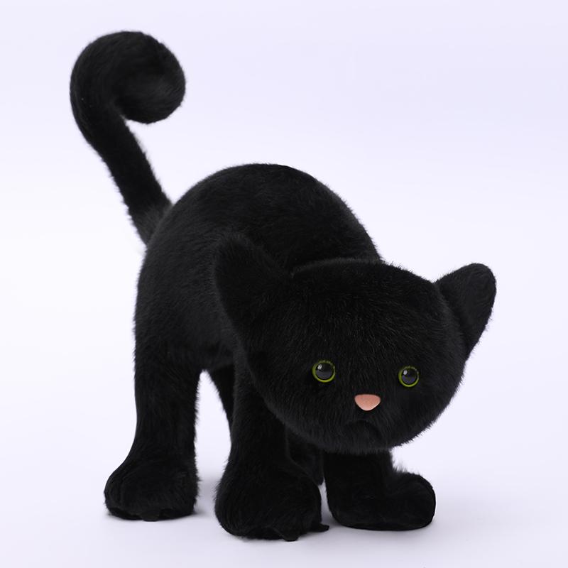 

20 см Милый Симуляция Черный Кот Испуганный Кот Мягкая Плюшевая Игрушка Черный Кот Мягкий Милый Розовый Нос Праздничные Подарки на День Рождения Рождественские Подарки Домашний Декор 20cm чёрный