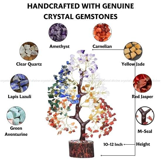 Sieben Chakra-Kristallbaum, handgefertigt, Wohndekor-Artikel, Kristallbaum, Wohndekor, Vastu-Geschenkartikel für Zuhause, Dekorationsartikel, Heilkristalle, Baumgeschenke