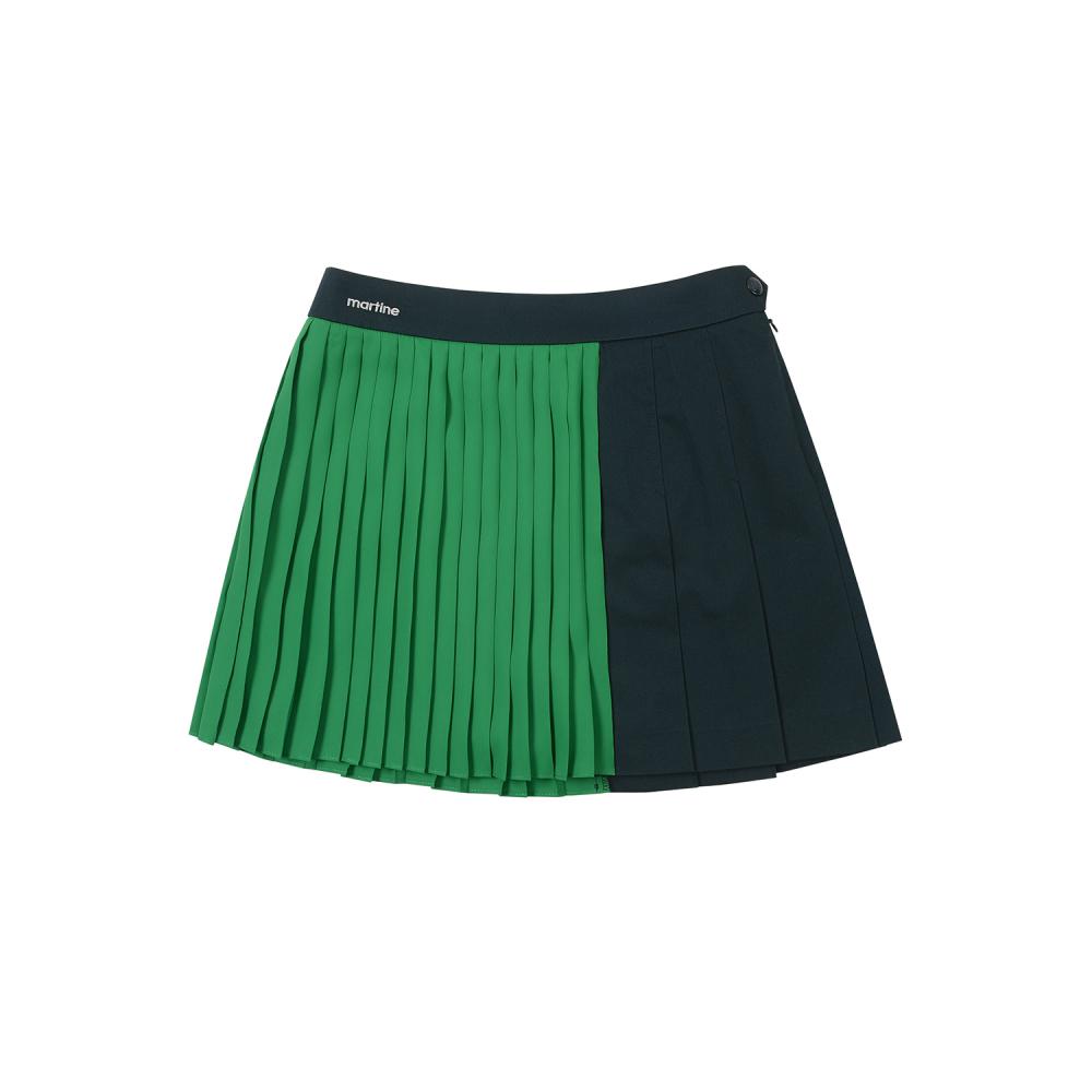 MARTINE GOLF Chiffon Pleats Skirt_Green