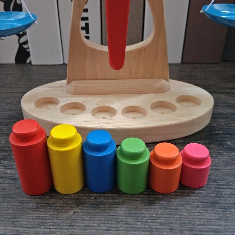 Wooden Balance Scale Toy for Early Learning: Teaches Babies Balance Principles, Ages 0.5-3 Years