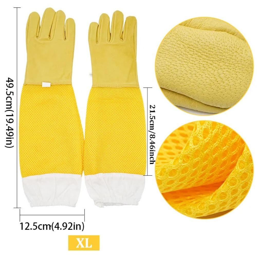 

Козьи кожаные пчеловодческие перчатки Кожаные защитные перчатки Вентилируемые перчатки Для начинающих XL