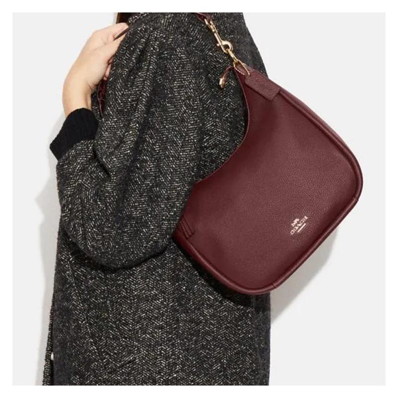 Coach Jules 29 Letter Logo Leather Hand Crossbody Shoulder Bag Women's Burgundy