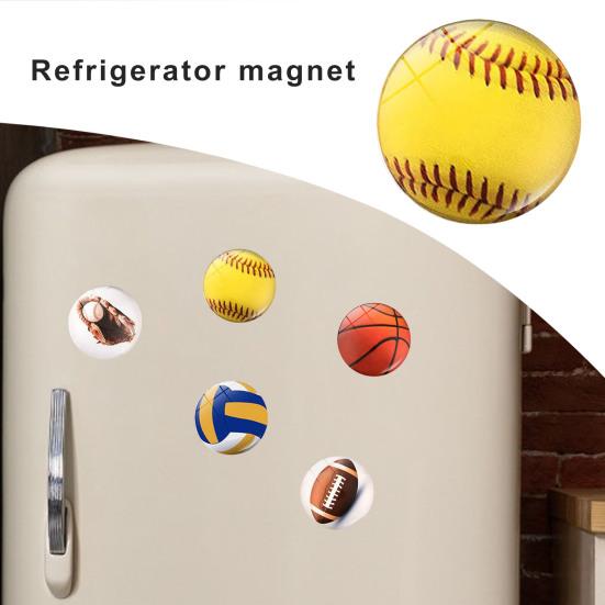 2 Stuks 25 MM Rugby Koelkastmagneet Synthetische Hars Woondecoratie Mini Voetbal Honkbal Volleybal Magnetron Koelkastmagneet Sportliefhebbers