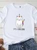 I'm A Unicorn Cat Print T Shirt Women Short Sleeve O Neck Loose Tshirt Summer Women Causal Tee Shirt Tops Camisetas Mujer