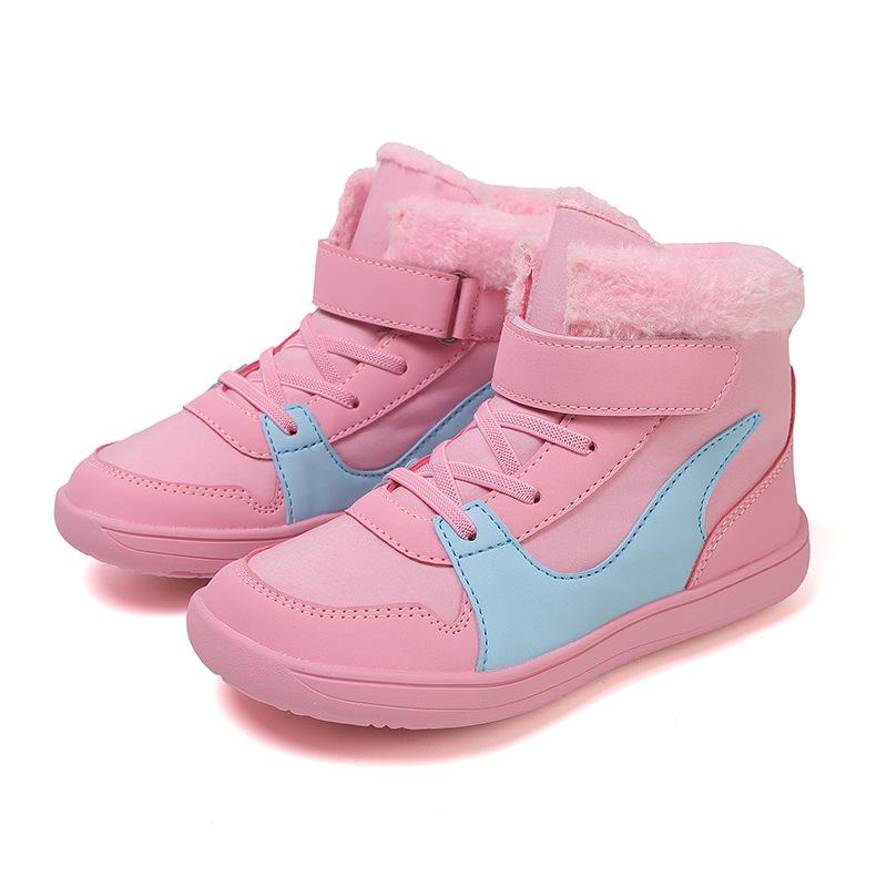 Winter Unisex Kids' Korean-Style Snow Boots: Versatile, Thickened, Velvet-Lined, Warm, Waterproof, and Wear-Resistant.