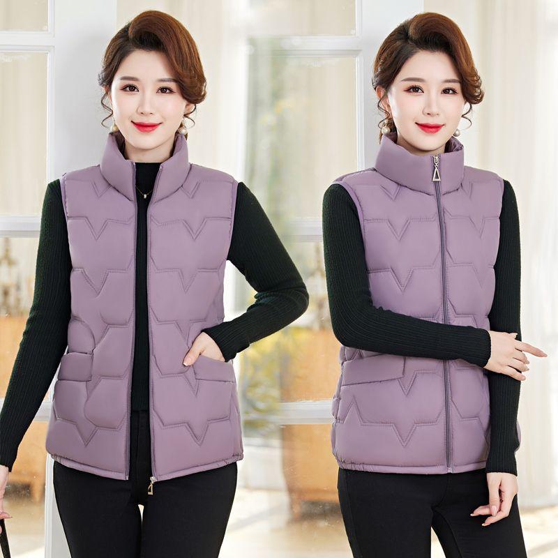 Moda Donna Autunno Collo Alto Elegante Piumino Cappotti Caldi Capispalla Casual Cintura Senza Maniche Inverno Donna Gilet Giacche