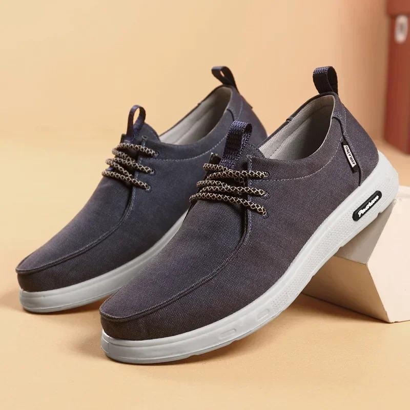 Men Summer New Light Canvas Shoes Breathable Lace-Up Versatile Fashion Shoes Male Loafers Men Casual Sneakers Tenis Para Hombre