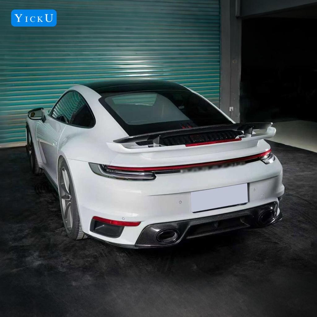 SD Style Dry Carbon Fiber Aerodynamic Kit for Porsche 911 992 Turbo: Front Lip, Rear Lip, Side Skirts, Rear Spoiler