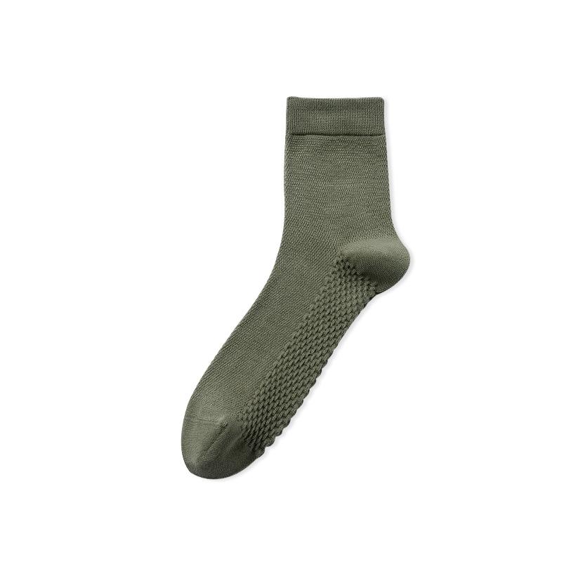 Pure Cotton Mid-tube Socks, Anti-odor and Antibacterial Socks, Sweat-absorbing, Men's Summer Business Casual Sports Mesh, Spring and Autumn Styles