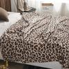 Super Soft Coral Fleece Flannel Blanket Leopard Stripe Printed Sofa Bedspread Plaid Design For Comfortable Home Living