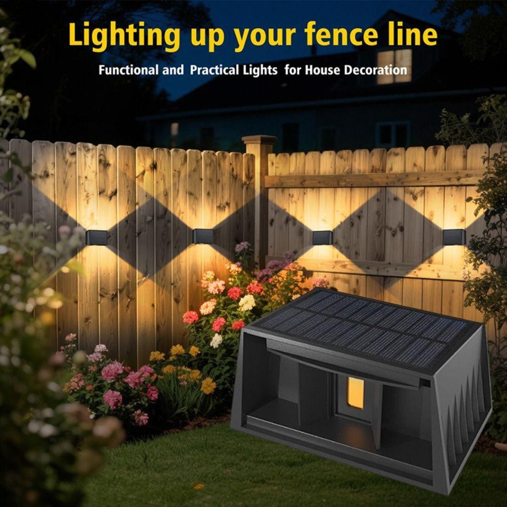 Automatic Lighting Solar Wall Lamp IP65 Waterproof Warm Light Outdoor Solar LED Light Energy Saving Wall-mounted