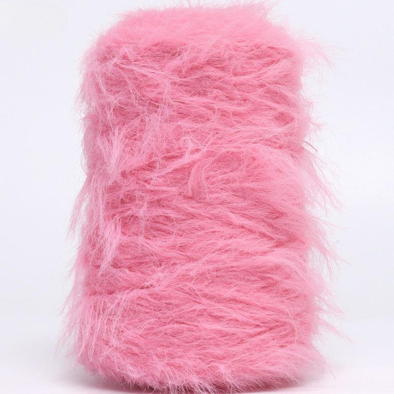 8cm Faux Mink Long Fur Hand Knitting Yarn DIY 500g Solid Color Soft Skin-Friendly Handmade Knitted Shawls Scarf Hat Yarn