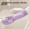 Thermal Kitchen Gloves Fleece Lined Dishwashing for Housework, Waterproof PVC Rubber Cleaning Gloves, Anti-slip Housework Grip Warm Velvet Lining
