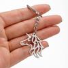 Stainless Steel Unicorn and Small Animal Cutout Keychain Pendant