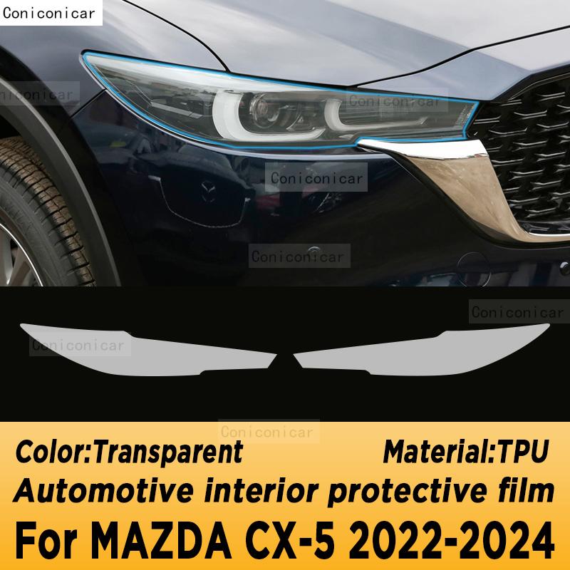 For Mazda CX-5 2017-2024 2023 Car Interior Center Console Transparent TPU Protective Anti-scratch Repair Film Accessories