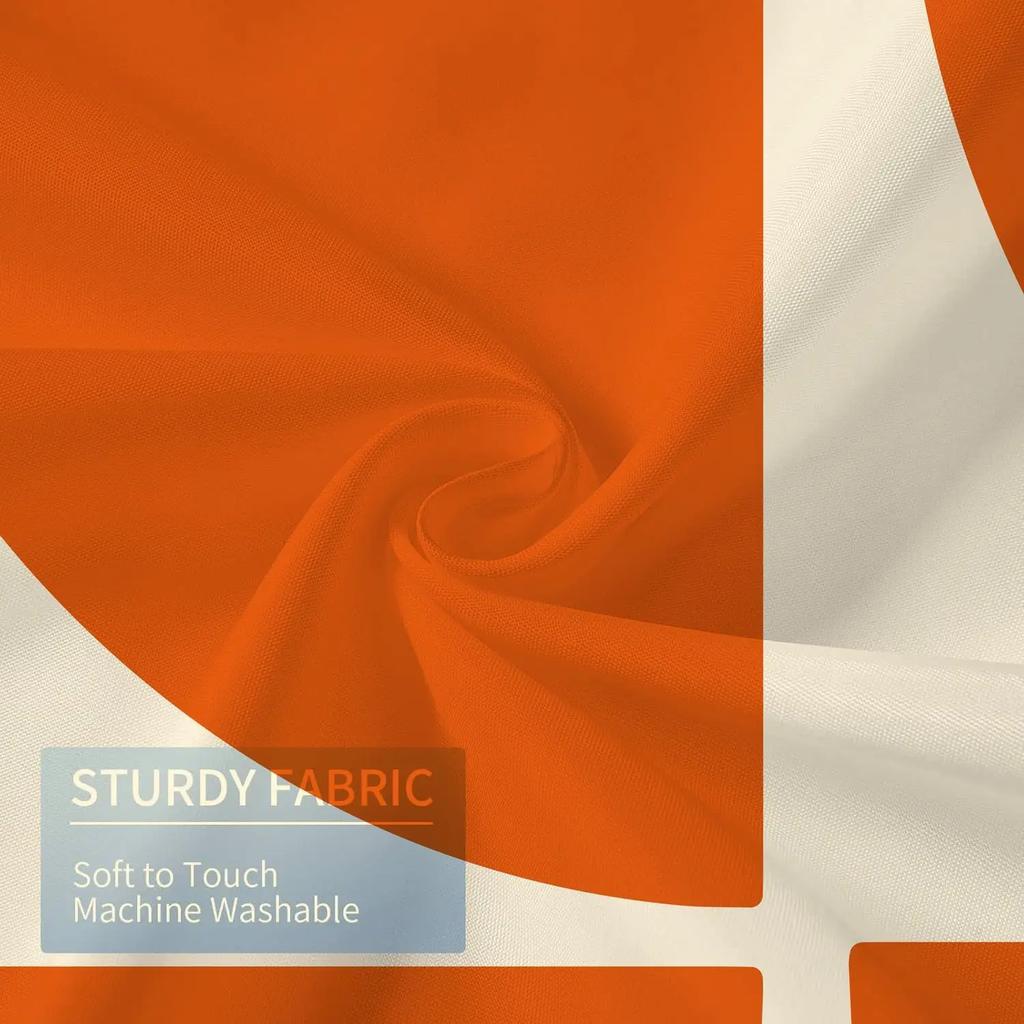 Orange Medieval Shower Curtain Bathroom Decorative Modern Abstract Geometric Art Shower Curtain, Waterproof 180X180Cm