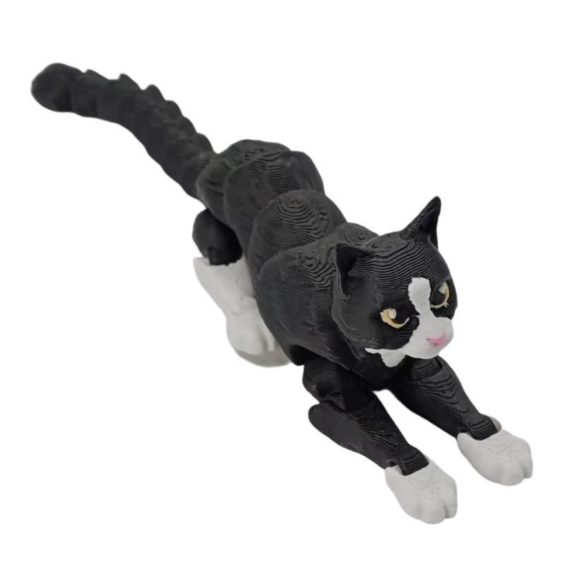 3D Printed Cats Flexible Joint Articulated Cats Fidgety Toy Ornament Desktop Pet Decorations 3D Printing Action Figures