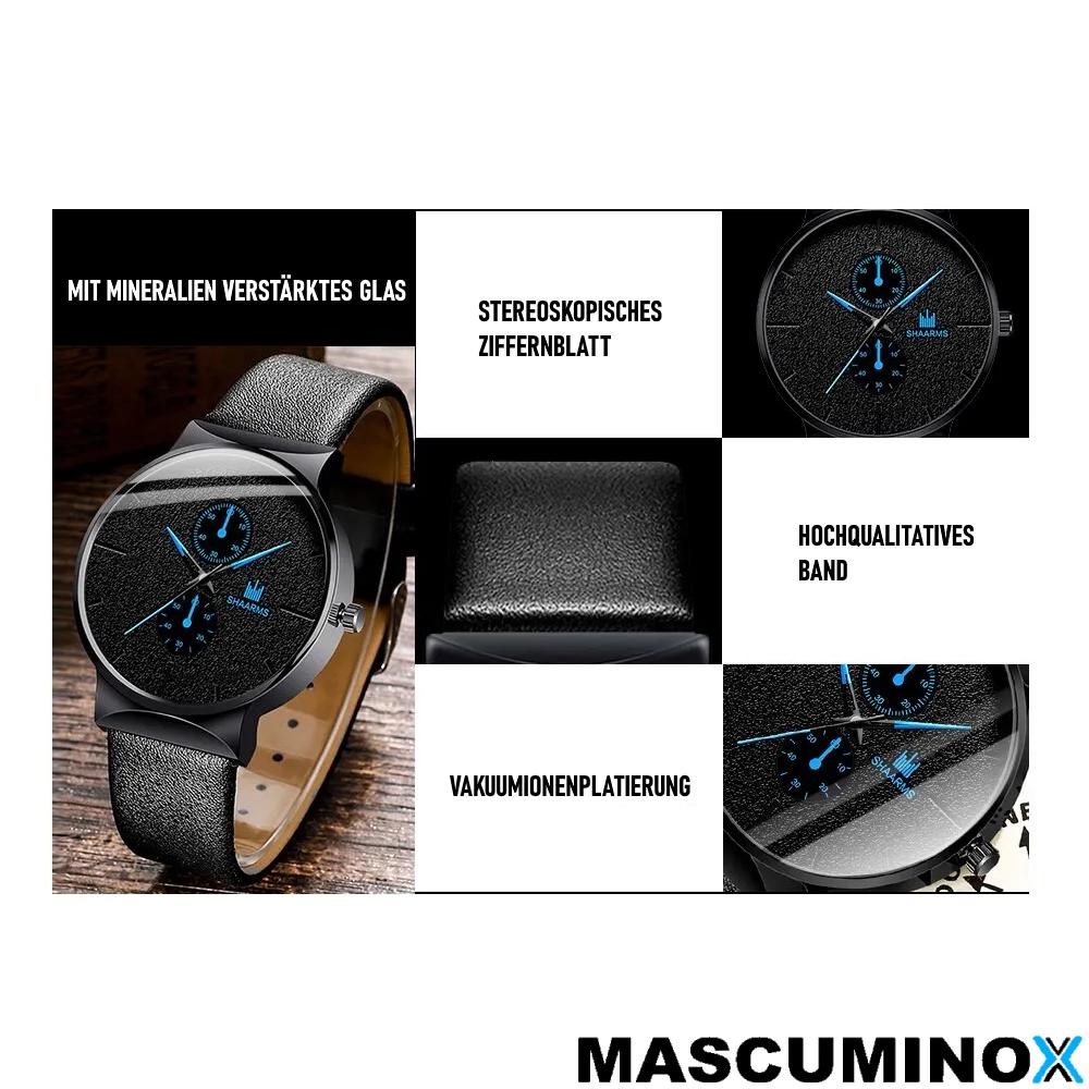 MASCUMINOX Armbanduhr Armband Set Herren Elegant Luxus Business Uhr Geschenk