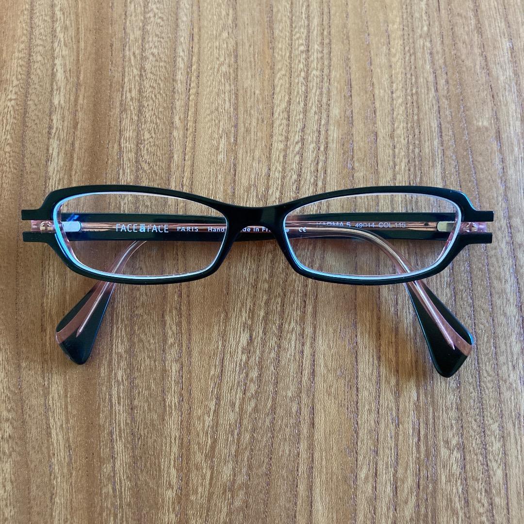 Used FACE-A-FACE Glasses KARMA 5 Made in France Acetate Black Pink