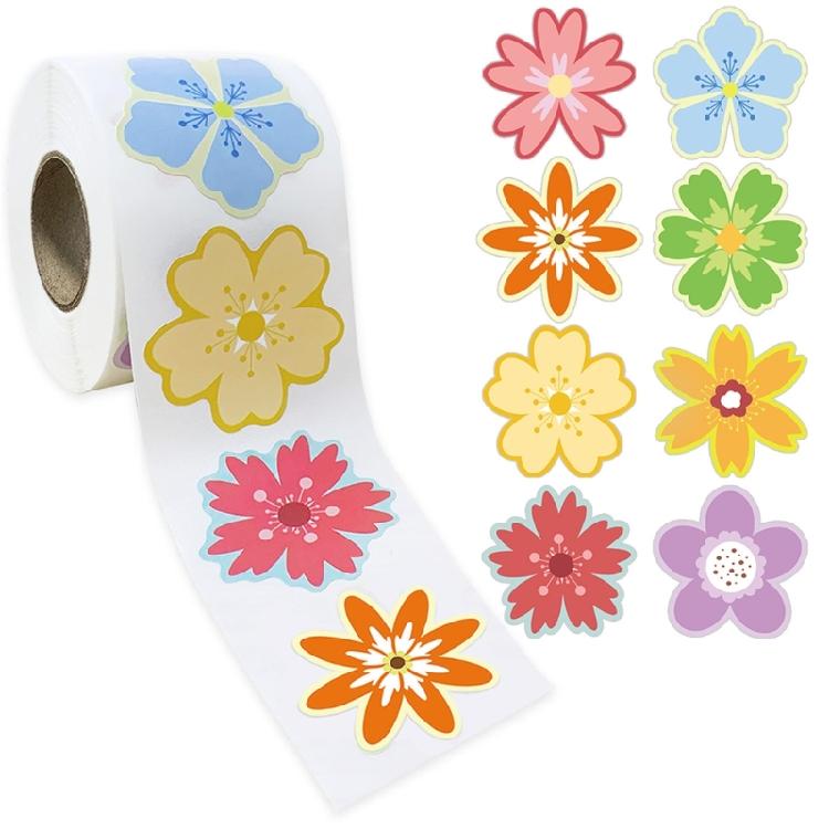 500Pcs Sealing Sticker Self-Adhesive Wrapping Labels 1.5Inch Flower Decorative Sticker for Packaging Wrapping 1