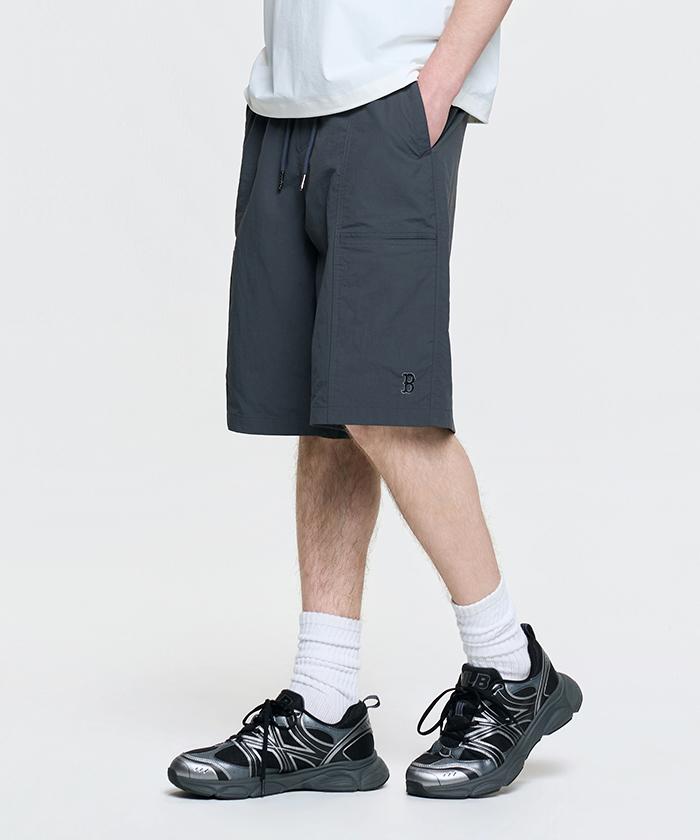 Emelbi Basic Cotton Touch Ripstop Knee-Length Shorts Bos (D.Grey)