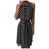 Women's Fashion Polka Dot Sleeveless Strapless Round Neck Casual Loose Dress