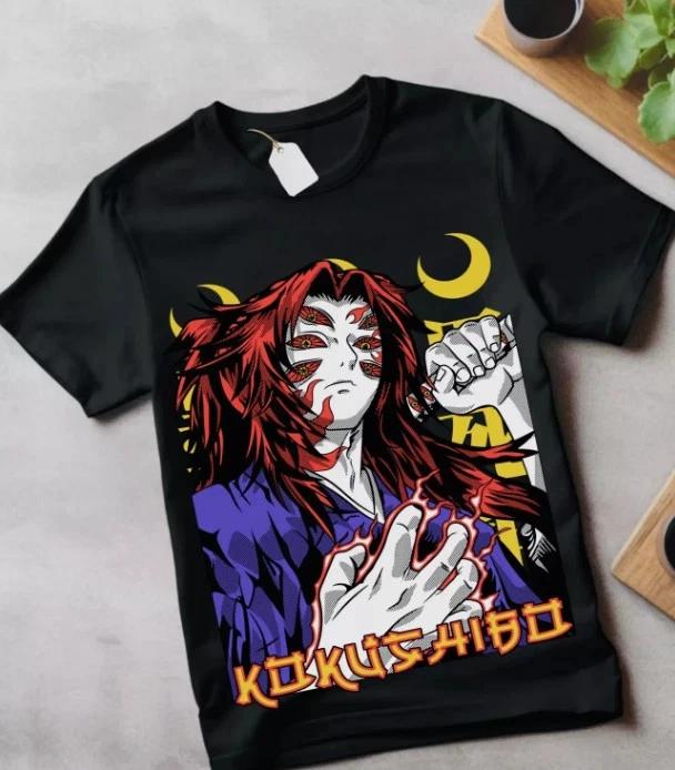 Anime Kokushibo Demon Slayer Kimetsu No Yaiba Black T Shirt S