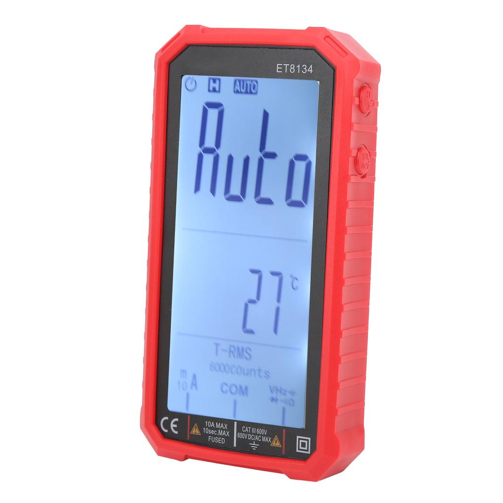 ET8134 Full Screen Multimeter Voltage Current Resistance Capacitance Tester with Color Change Alarm