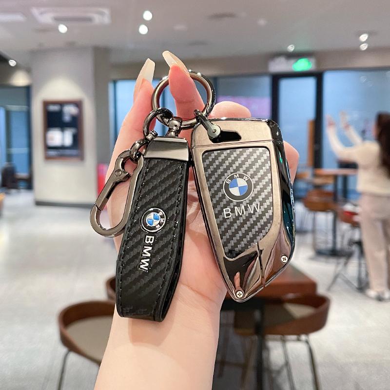 BLR1 Metal Alloy Carbon Fibre Car Key Case Cover Holder Alloy Shell For BMW F20 G20 G30 X1 X3 X4 X5 G05 X6 X7 G11 F15 F16 G01 G02 F48