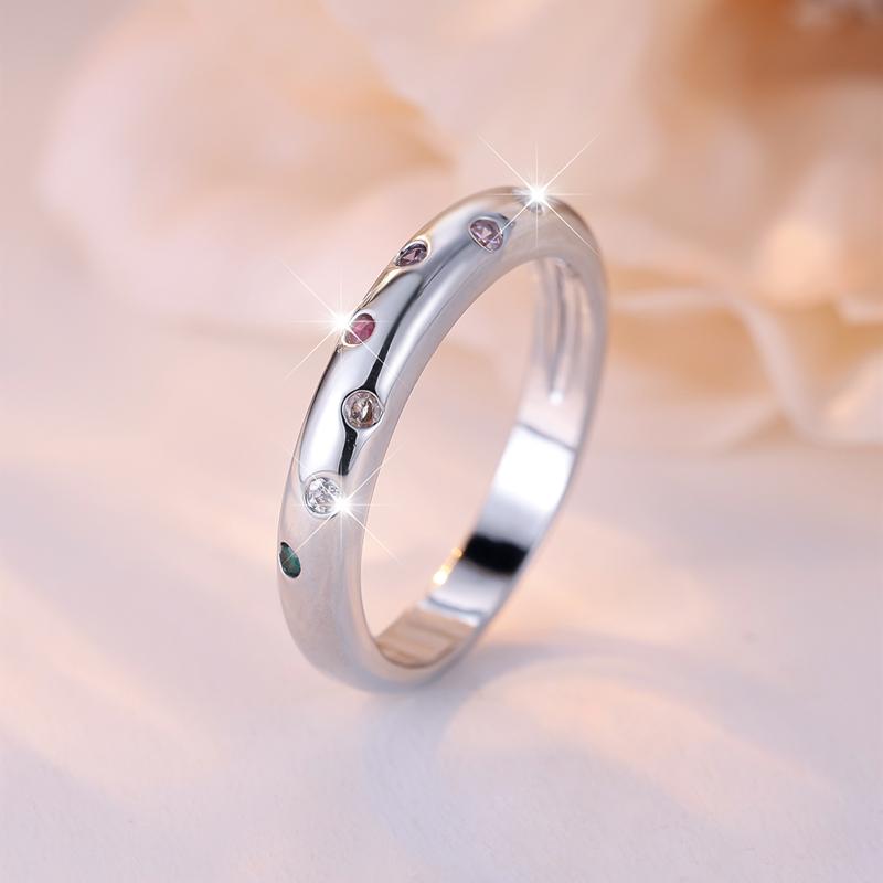 

Простые цветные обручальные кольца из циркония для женщин, модные обручальные кольца серебряного цвета, минималистичные украшения для пальцев 8 серебряный
